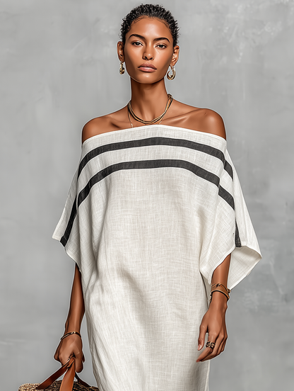 Dames Linnen Maxi-jurk Minimalistische Stijl