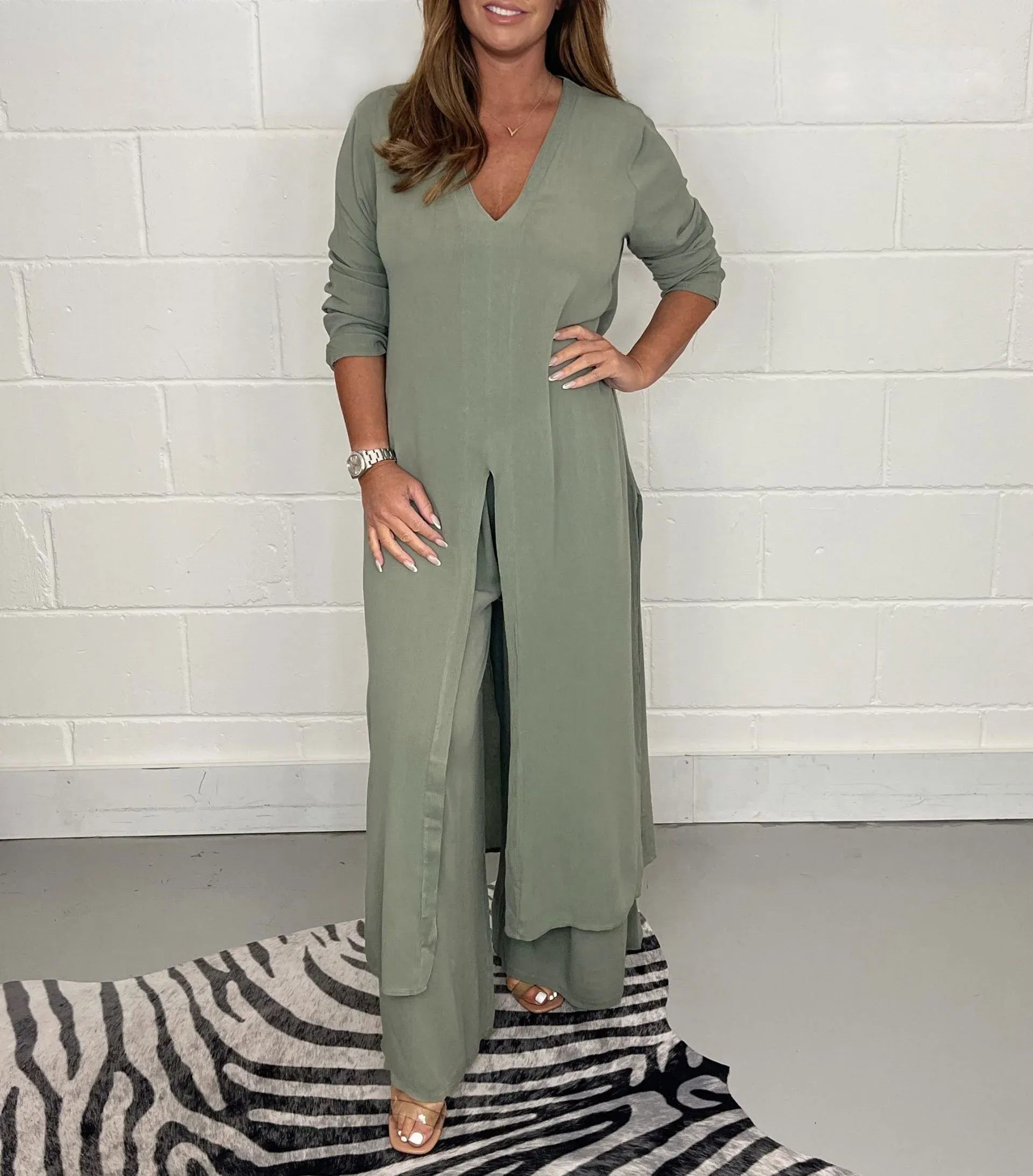 Dames Broek Set Wijd en Luchtig Tweedelig - Mode Vibes