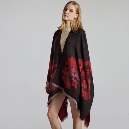 Dames Sjaal met Bloemenprint Cape Stijl Levi
