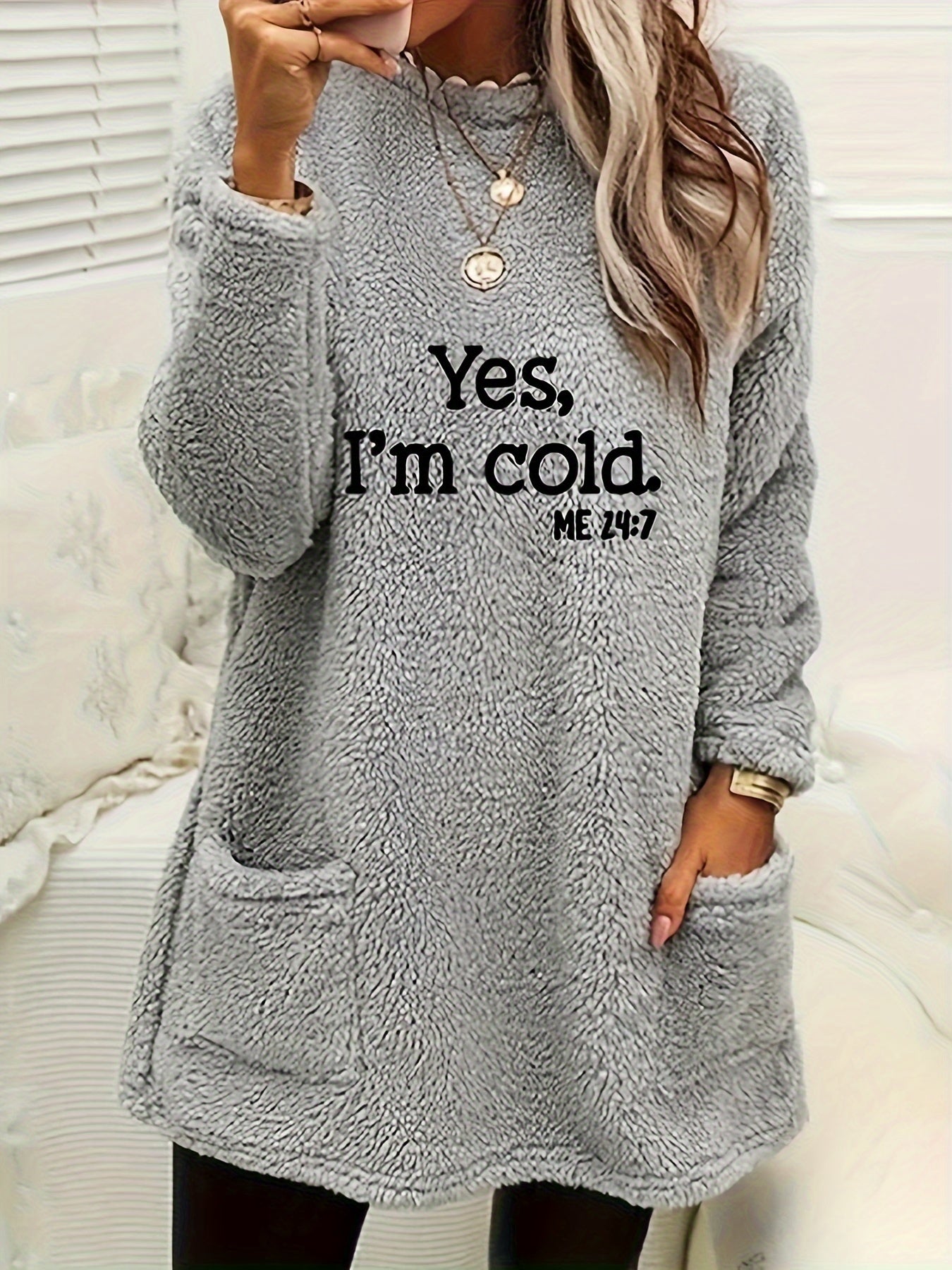 Zachte Fleece Sweatshirt met Luna Print