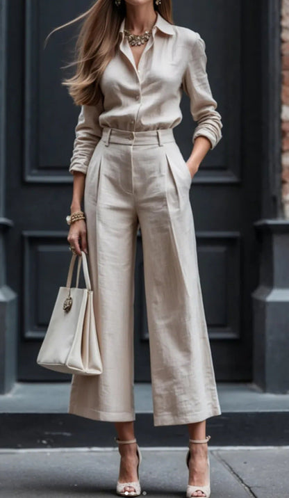 Dames 2-Delig Set Broek en Top Stijlvol Elegante Kleding - Mode Vibes