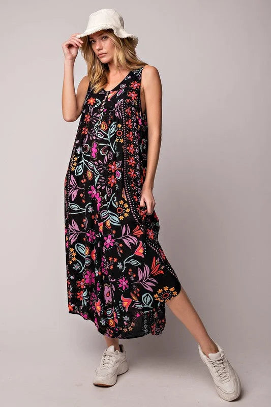 Vrouwelijke Jumpsuit met Bloemenprint Vintage Stijl - Mode Vibes