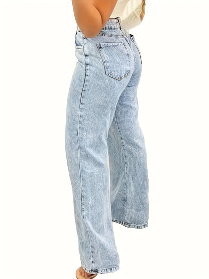 VELANORA- Hoge Taille Losvallende Jeans