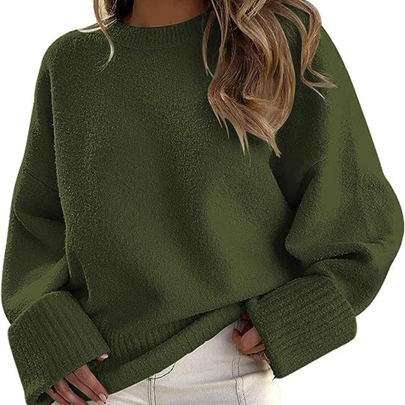 Dames Trui Oversized Zacht Met Ronde Hals