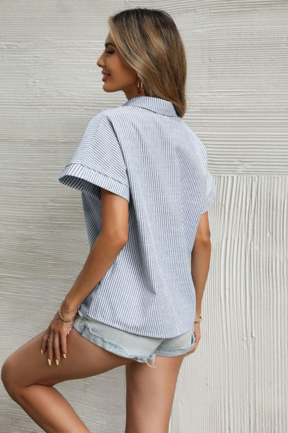 Lisa - Gestreepte Shirt met Korte Mouwen voor een Statement van Stijl