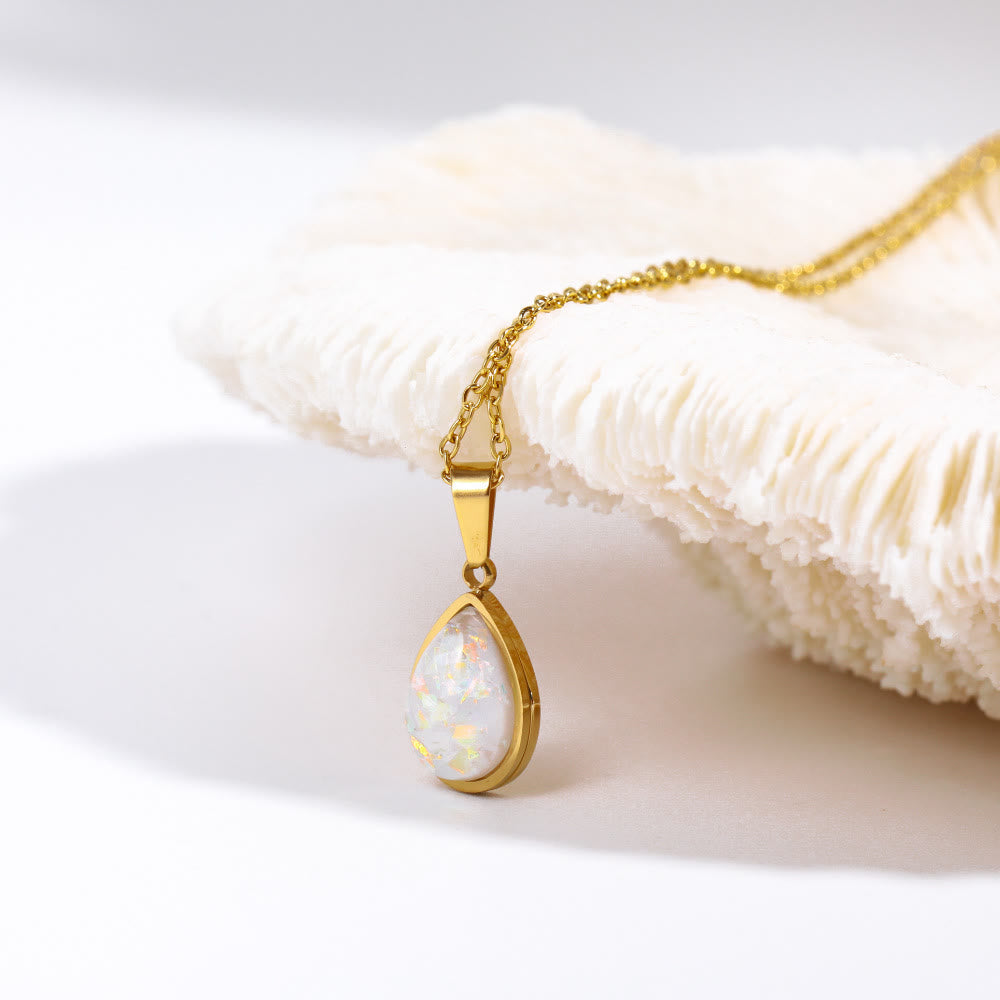 Opaal Hanger Ketting Natuurlijke Steen 18K Goud