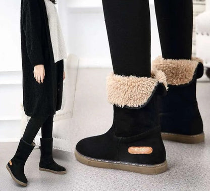 Dik fluweel zwart bont antislip windproof hoge laarzen