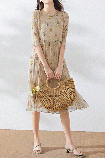Bloemenjurk Vintage Stijl Vrouwenjurk