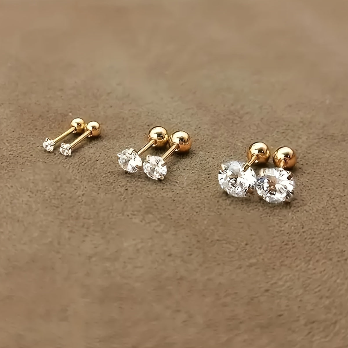 Titanium Oorknopjes met Zirkonia Steen Zilverkleurig Lumen