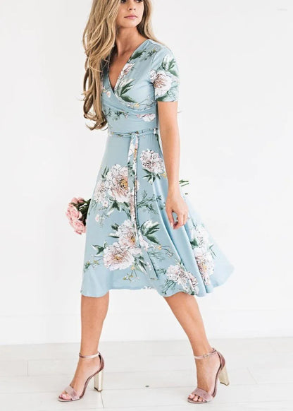 Gebloemde Midi Jurk voor Vrouw Zomer