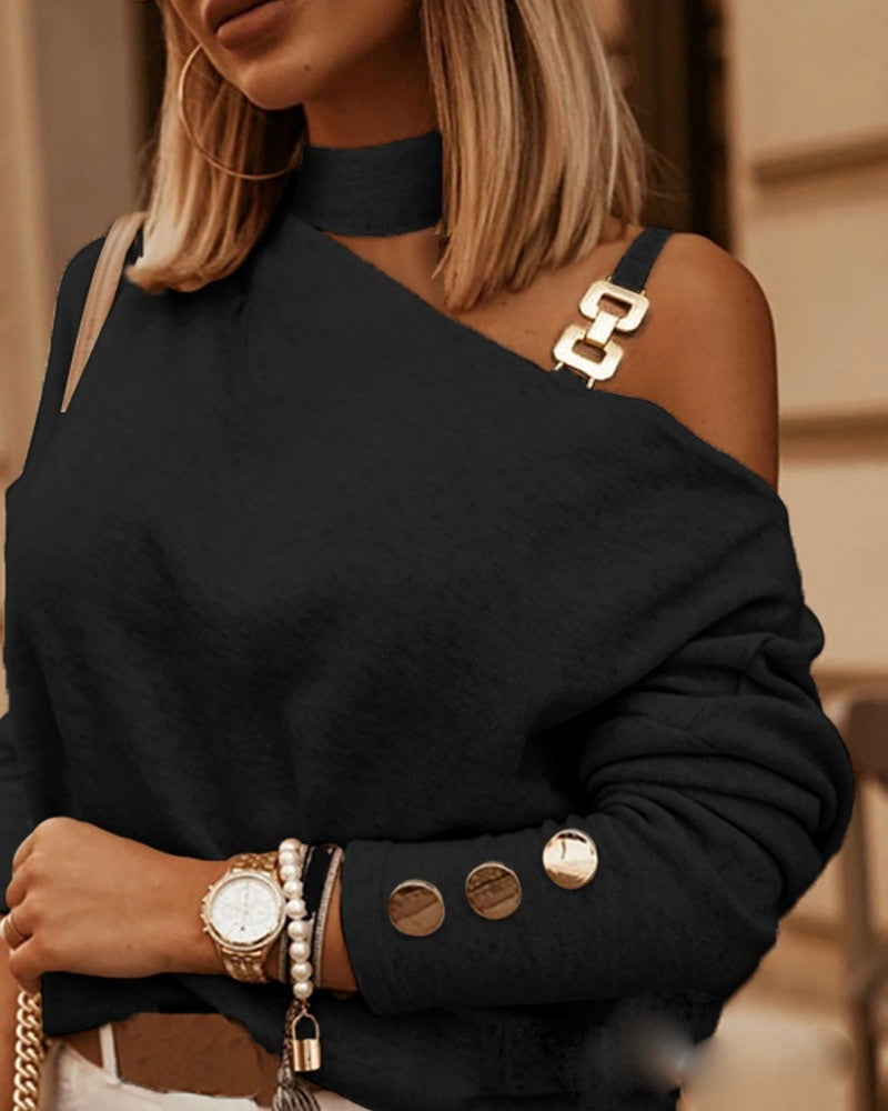 Stijlvolle Trui met Elegant Details voor Vrouw