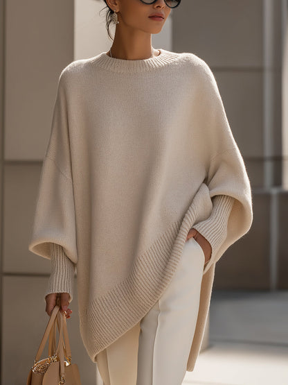 Dames Oversized Gebreide Trui Poncho