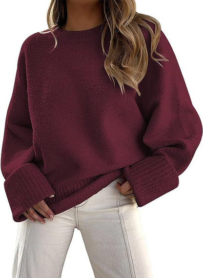 Dames Trui Oversized Zacht Met Ronde Hals