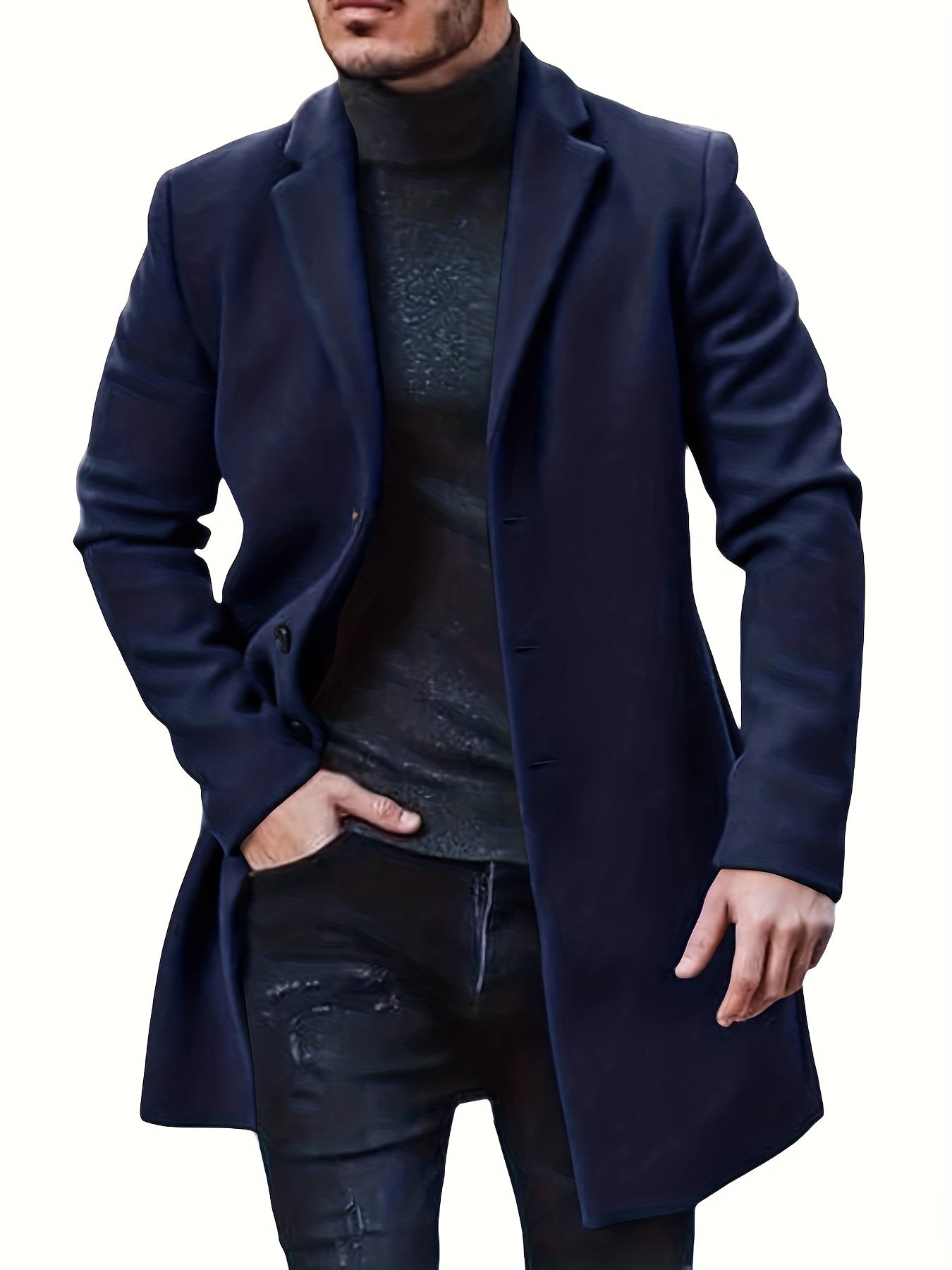Heren Winterjas met Knoopsluiting – Elegant en Warm