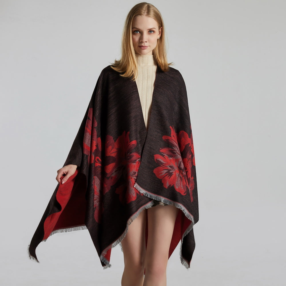 Dames Sjaal met Bloemenprint Cape Stijl Levi