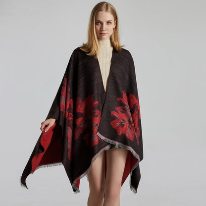 Dames Sjaal met Bloemenprint Cape Stijl Levi
