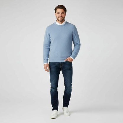 Stijlvolle Heren Trui met Kraag Detail en Elegant Design - Mode Vibes