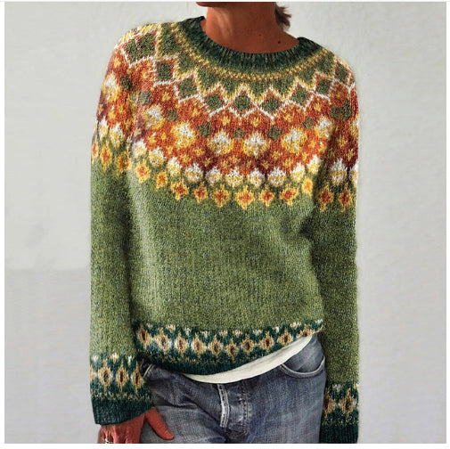 Dames Gebreide Trui Nordic Stijl Warm en Elegaat