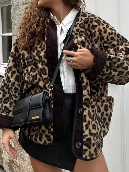 Dames Teddyjas Leopard Print Zacht en Stijlvol