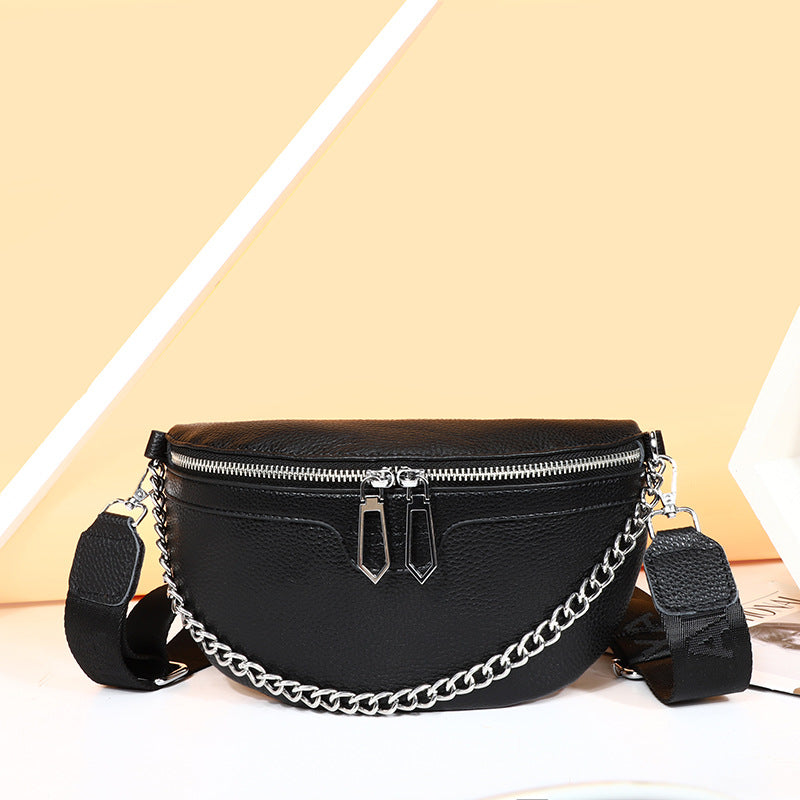 Dames Crossbody Tas met Ketting Leren Look