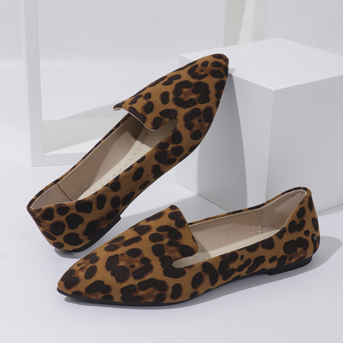 Dames Ballerina's Panterprint Puntneus Comfortabel