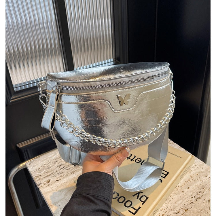 Dames Crossbody Tas met Ketting Detail Hippe Stijl