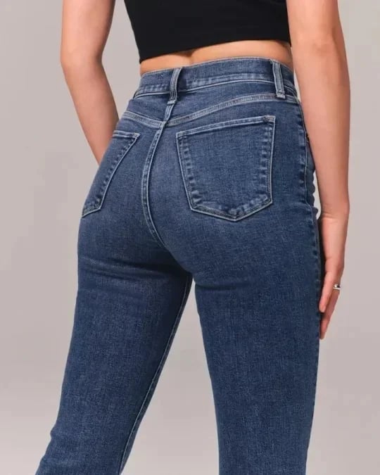 Hoge Taille Flared Jeans Comfortabel Katoen Elasthaan