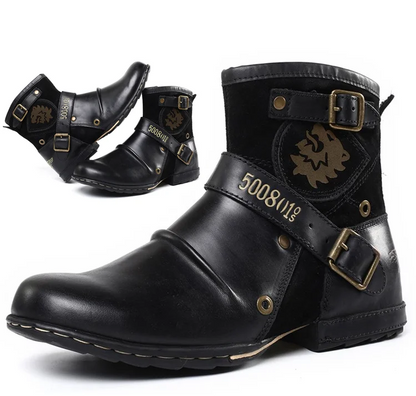 Herenlaarzen Vintage Stijl Leren Boots