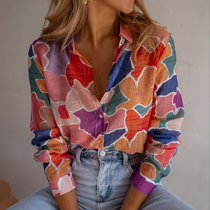 Dames Blouse Lichtgewicht Geometrische Print Regular Fit