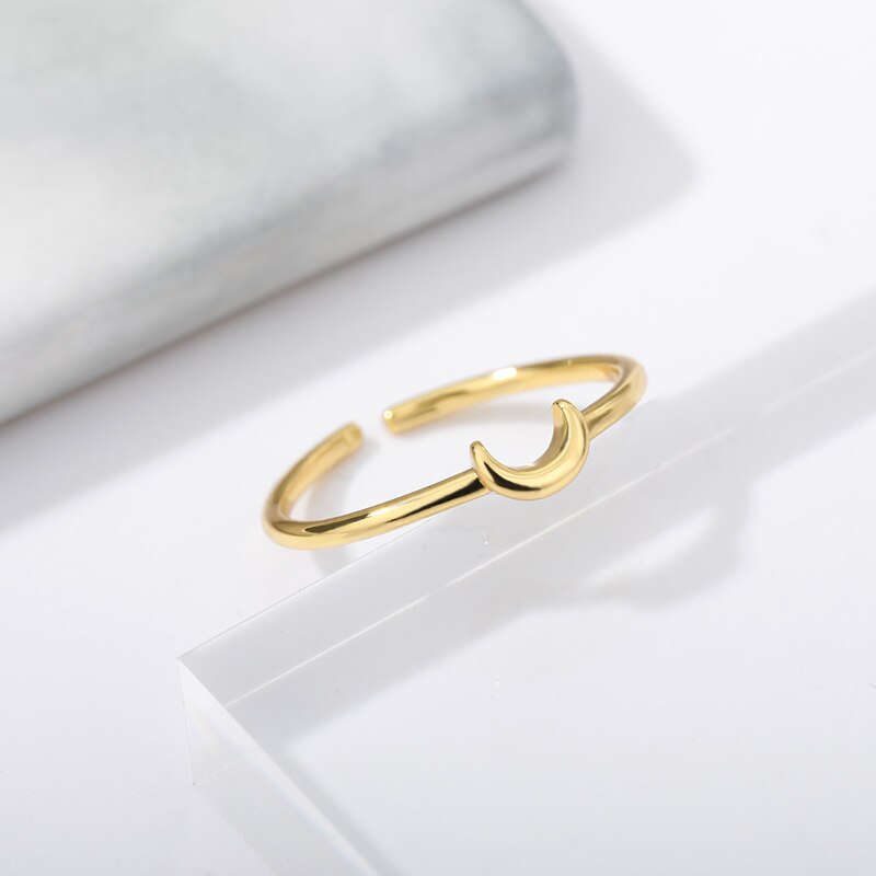 Elegante Halvemaan Ring Zilver Kleine Nova