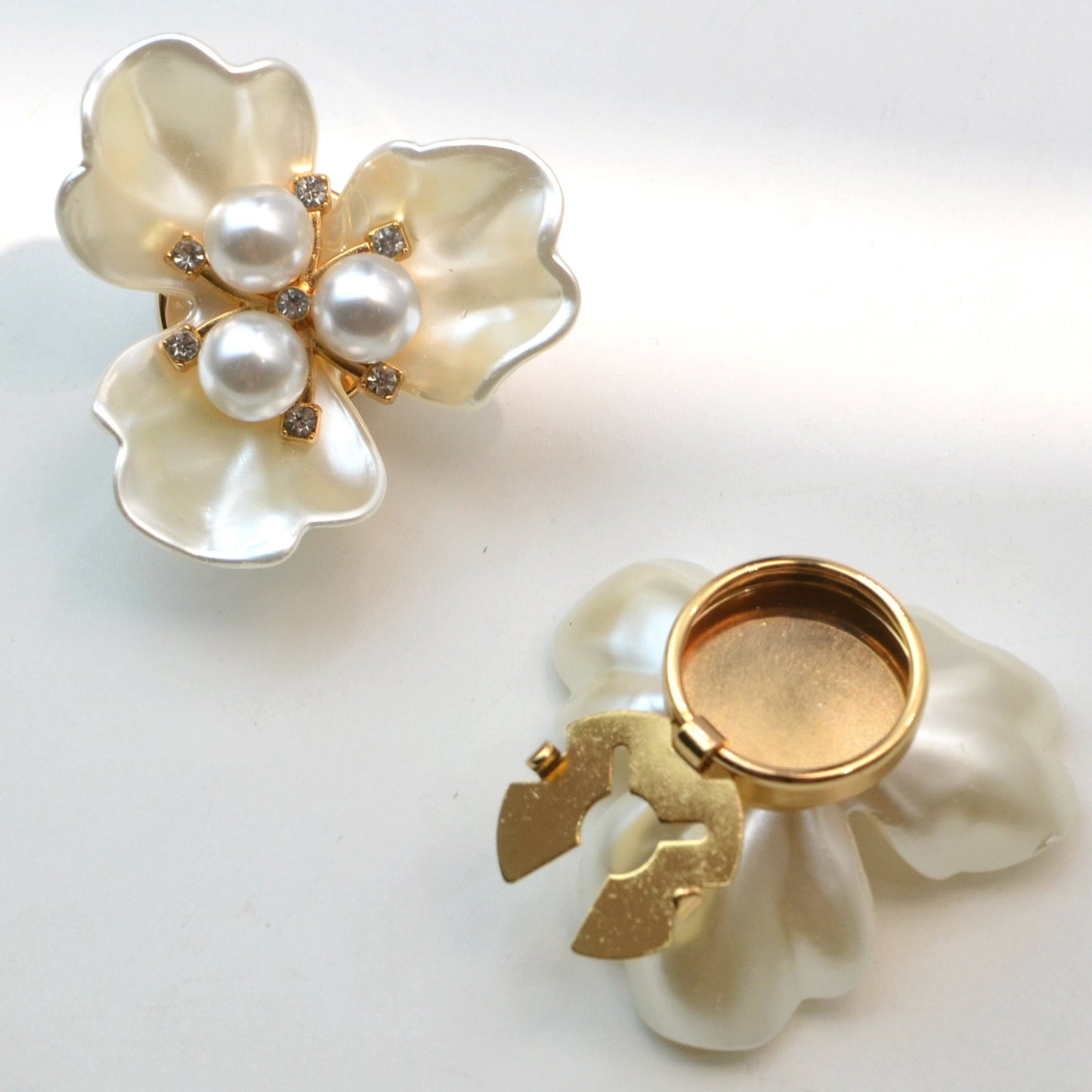 Dames Manchetknopen Parel Bloemvorm Elegant Zilver - Mode Vibes