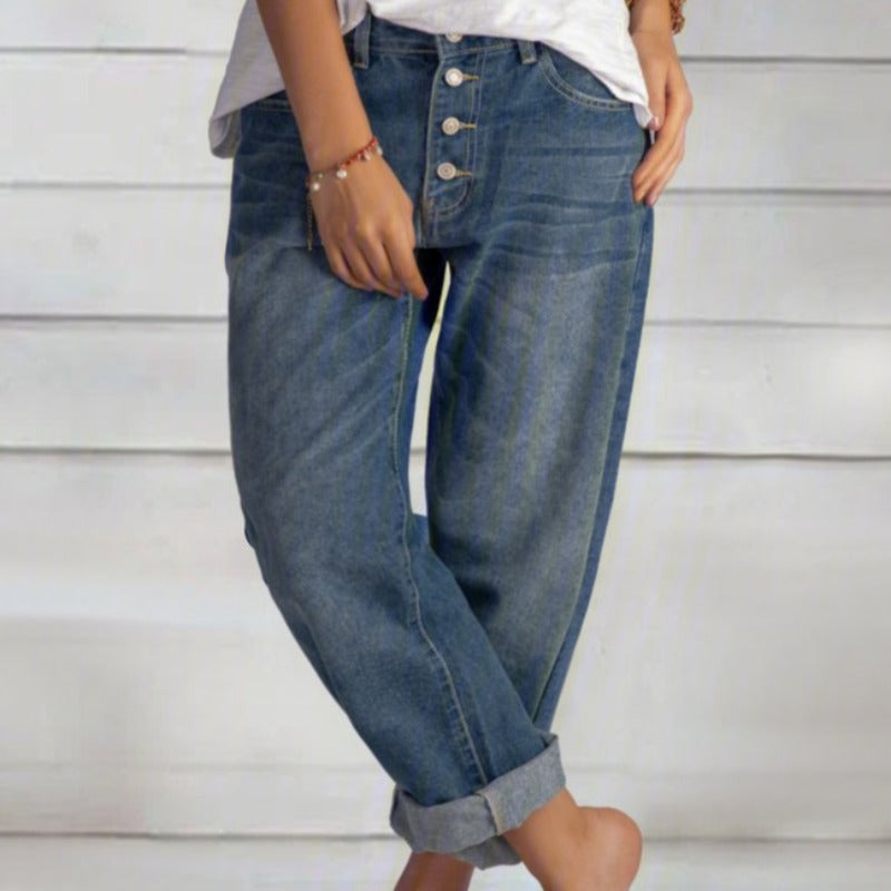Dames High-Waist Boyfriend Jeans Maribel - Mode Vibes