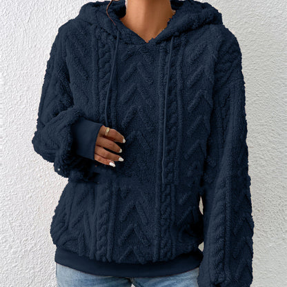 Dames Teddy Hoodie Geometrisch Patroon Zacht en Warm
