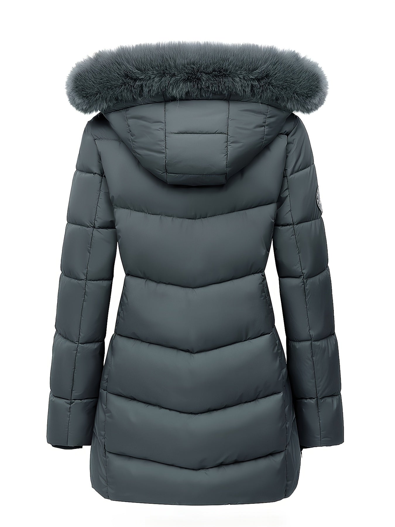 Warme Puffy Jas voor Vrouwen met Stijlvolle Details