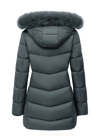 Warme Puffy Jas voor Vrouwen met Stijlvolle Details