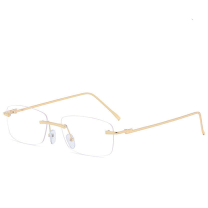 Dames Zonnebril Randloos Rechte Glazen Trendy Stijl