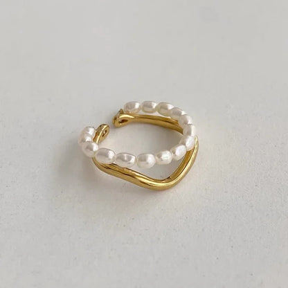 Gouden Ring met Zoetwaterparel Elegante Look