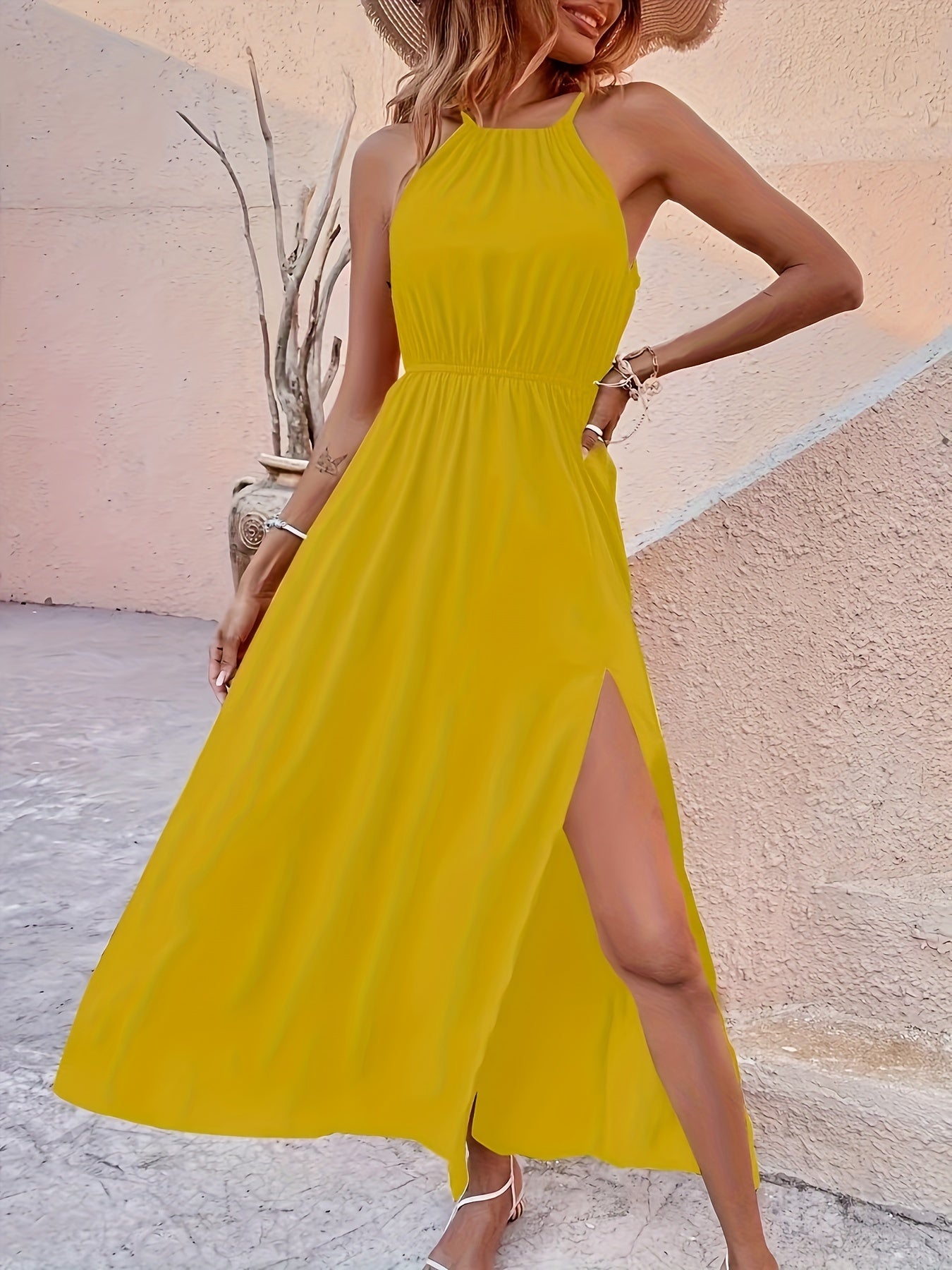 VELANORA - Taille Cami Met Gespleten Dijen