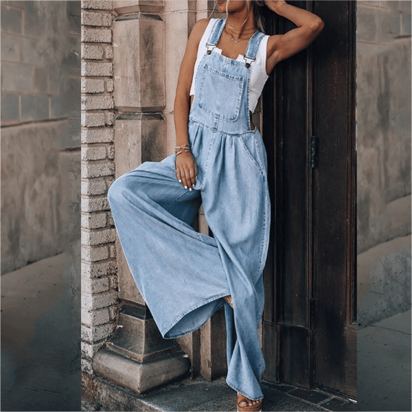 Damen Jumpsuit Blauwe Denim Overall