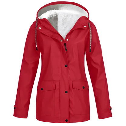 Dames Regenjas Fleece Gevoerd Waterdicht Warm