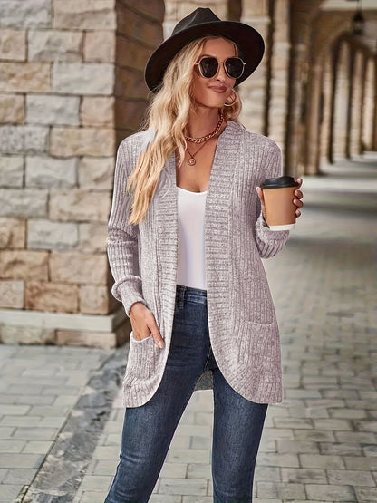 Dames Casual Gebreid Fleecevest met Lange Mouwen