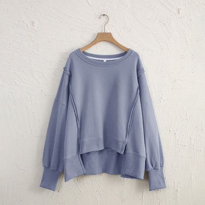 Dames Sweater Warm Losse Pasvorm Met Rauwe Randen