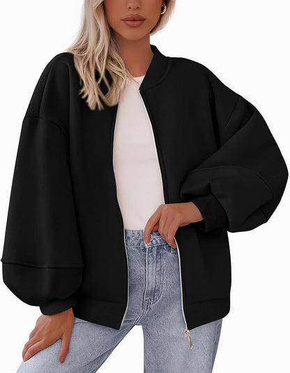 Dames Bomberjack Oversized Sportief met Rits