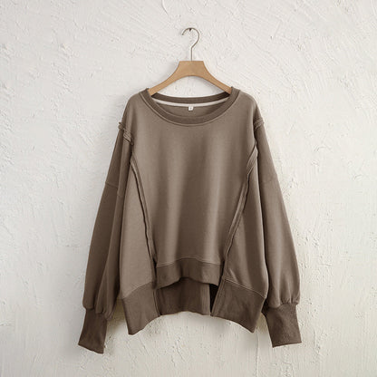 Dames Sweater Warm Losse Pasvorm Met Rauwe Randen