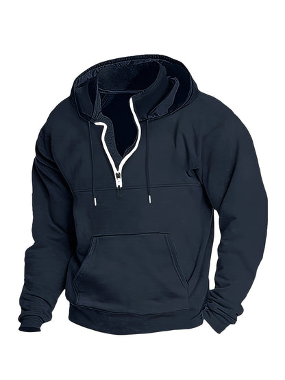 Heren Hoodie met Halve Rits Sportief Design