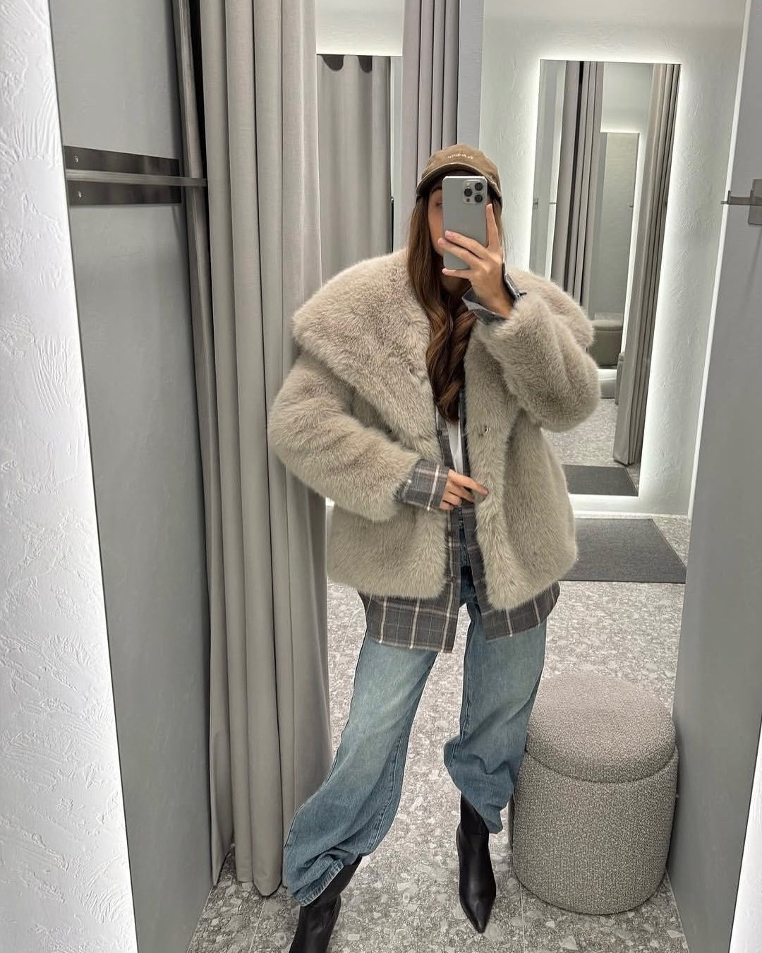 Dames Faux Fur Jas Kort Oversized Luxe Zacht