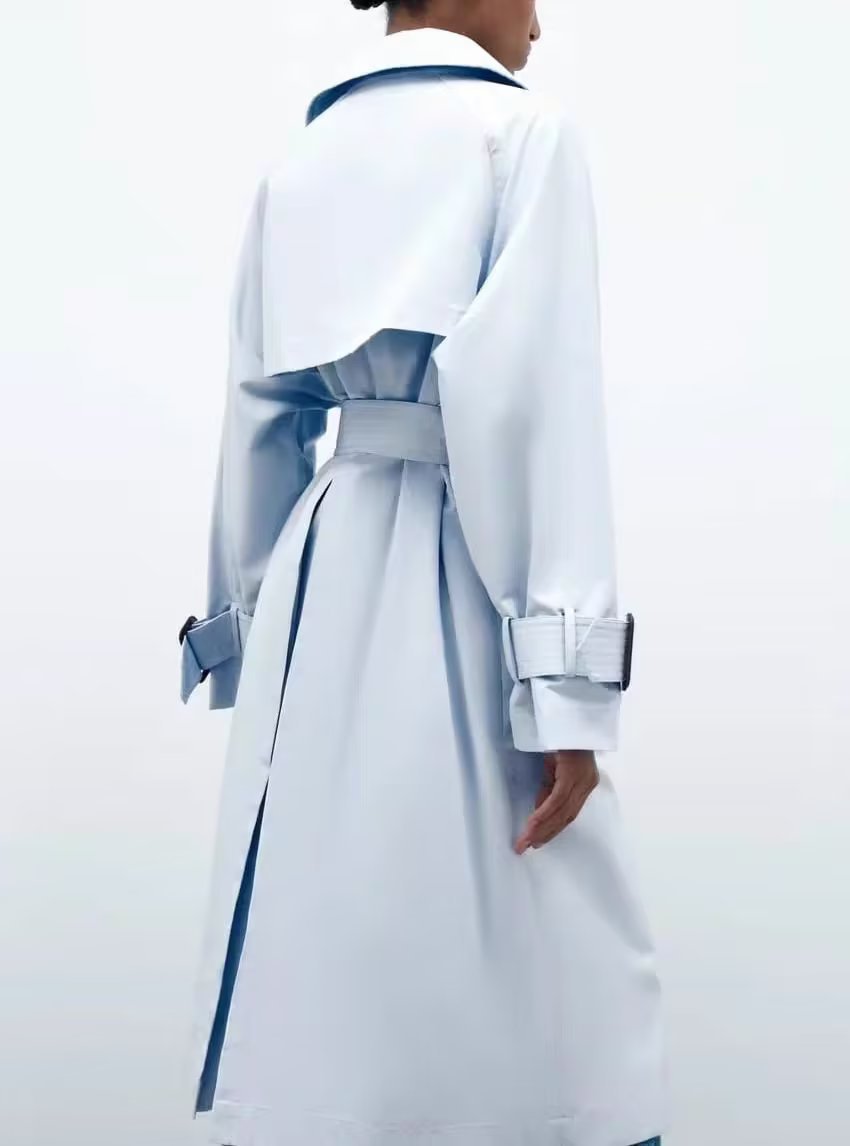 Dames Trenchcoat Lange Trendy Voorjaarsjas met Ceintuur