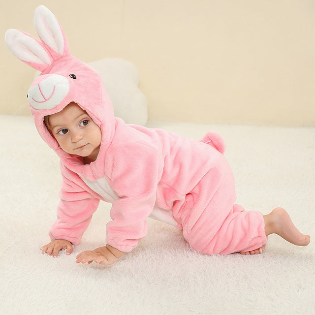 Baby Onesie met Capuchon Zachte Warmte voor Winter