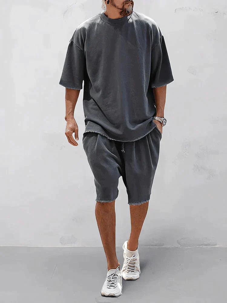 Heren Oversized T-shirt en Shorts Set Zomer Comfortabel