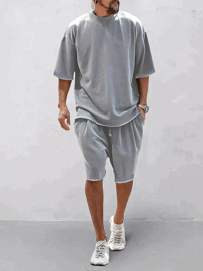 Heren Oversized T-shirt en Shorts Set Zomer Comfortabel